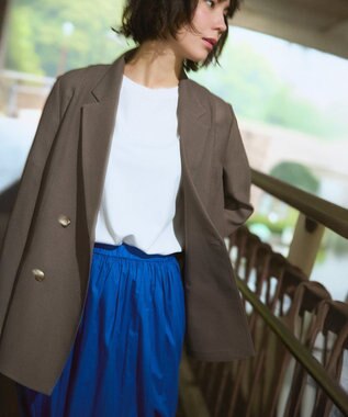 ANY SIS シアーメッシュ ダブルジャケット モカグレー