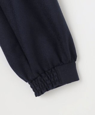 組曲 L 【WEB限定・KUMIKYOKU NAVY】ウールジョーゼット バンドカラーワンピース ネイビー系