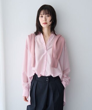YECCA VECCA バック釦シアーシャツ Pink