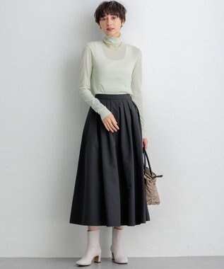 23区 【SLOW/一部店舗限定】新色追加！シアーリブロンTEE タートルネック カットソー スモーキーグリーン系