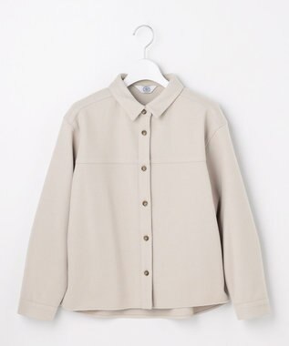 J.PRESS LADIES S メルトンジャージー シャツ グレージュ系