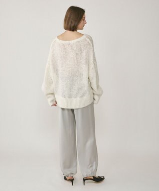 GRACE CONTINENTAL スパンコール畦ニットトップ ホワイト