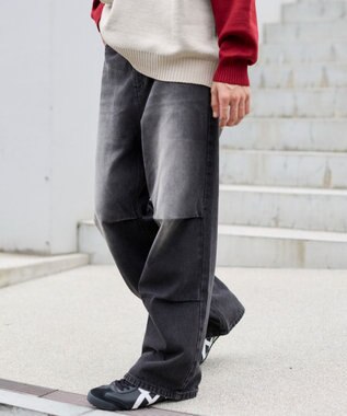 WEGO 【S～Lサイズ展開/ウエスト調整可】パラシュートデニムパンツ デニムブラックソノタ