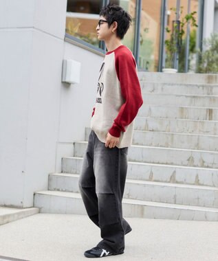 WEGO 【S～Lサイズ展開/ウエスト調整可】パラシュートデニムパンツ デニムブラックソノタ