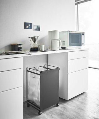 tower 目隠し分別ダストワゴン タワー 2分別  ブラック ブラック