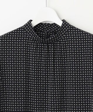 J.PRESS LADIES 【洗える】ポリエステルスエード変形ドットプリント ブラウス ネイビー系5