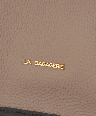 LA BAGAGERIE スクエアレザーミニショルダーバッグ グレージュ