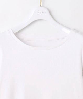 ANY SIS S スムースコンビペプラム カットソー オフドビー