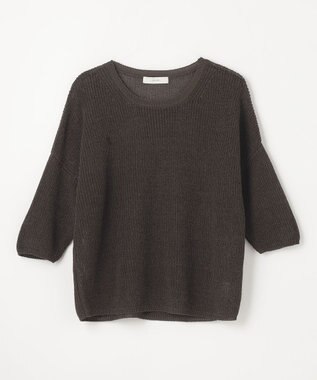 ANY 【洗濯機可/アンチピリング】ギマハーフスリーブニット ブラウン