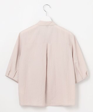 J.PRESS LADIES S 【洗える】アセテートレーヨンコットンチェック シャツカラー ブラウス ピンク×シルバー