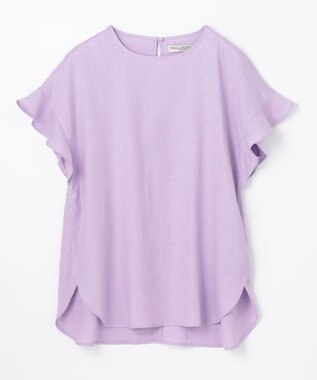 ANY 【洗える】ライトリネンクロスフレアスリーブ ブラウス パープル
