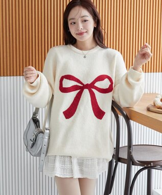 WEGO フラッフィーグラフィックBIGニットプルオーバー 柄4