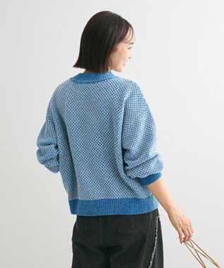 Green Parks ベロアモールモックネックニットプルオーバー Blue