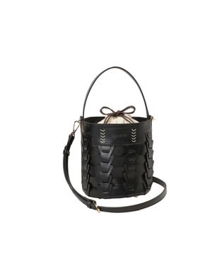LA BAGAGERIE 【veganview】v piece mesh bucket bag ブラック