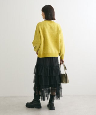 Green Parks ベロアモールモックネックニットプルオーバー Yellow