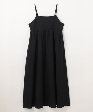 ANY 【洗濯機可能】ギンガムギャザーワンピース ブラック