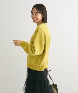 Green Parks ベロアモールモックネックニットプルオーバー Yellow