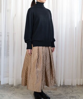 muuc 〈極上メリノウール〉ベーシックタートルネックプルオーバー〈肌に優しいニット〉〈アンサンブル可能〉〈袖の透かし編み〉 ブラック