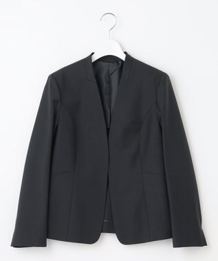 J.PRESS LADIES S 【セットアップ対応】BAHARIYE SOLID ノーカラー ジャケット ネイビー系