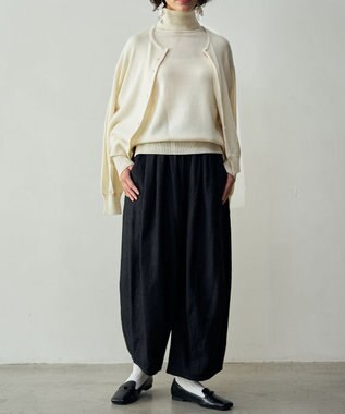 muuc 〈極上メリノウール〉ベーシックタートルネックプルオーバー〈肌に優しいニット〉〈アンサンブル可能〉〈袖の透かし編み〉 ホワイト