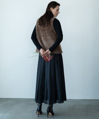 自由区 【カトリエムブーケ】Gilet de fourrure ファージレ モカ