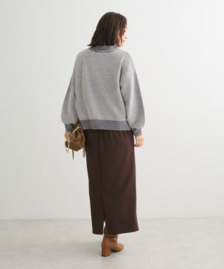 Green Parks ベロアモールモックネックニットプルオーバー Gray