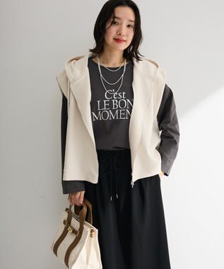 Green Parks フード付ベスト Ecru