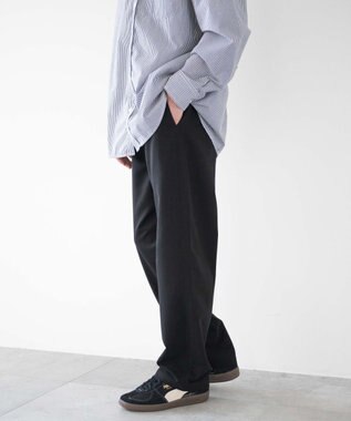 WEGO 【ウエストゴム/SMLサイズ展開】TRイージーストレートパンツ ブラック