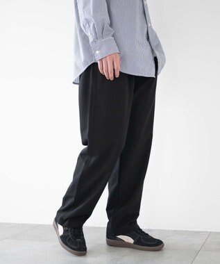 WEGO 【ウエストゴム/SMLサイズ展開】TRイージーストレートパンツ ブラック