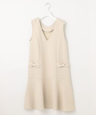 Feroux 【新型・洗える】リボンデザイン ダンボールワンピース アイボリー系