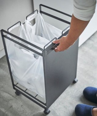 tower 目隠し分別ダストワゴン タワー 2分別  ブラック ブラック