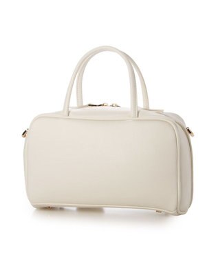 UNBILLION カシュカシュ cachecache / チャーム付横長ボストン アイボリー