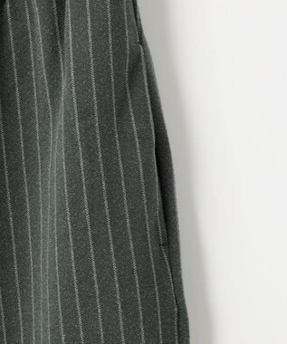 ANY 【手洗い可/ウエストゴム】ドロストワイドパンツ グレーストライプ