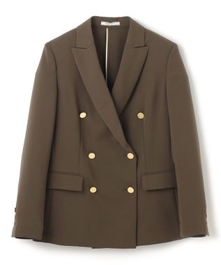 BEIGE， 【洗える・大人百花 春号掲載】JASMINE / ゴールドボタンダブルジャケット Khaki