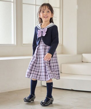 ANY KIDS 【2点セット】セーラージャケット+チェックワンピース ネイビー