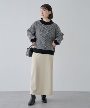 Green Parks ベロアモールモックネックニットプルオーバー Black