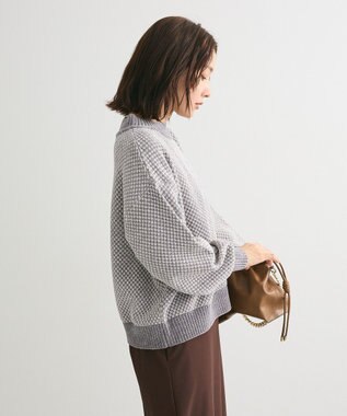 Green Parks ベロアモールモックネックニットプルオーバー Gray