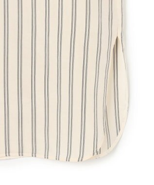 BEIGE， BOWEN / メタル釦ストライプシャツ Ecru Stripes
