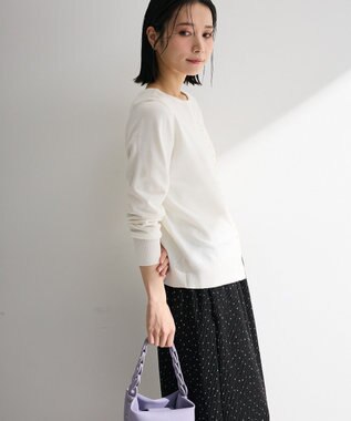 Green Parks パール調ボタン付き２ＷＡＹニットプルオーバー Off White