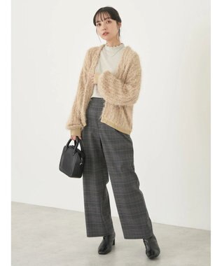 earth music&ecology ふさふさショートカーディガン Beige