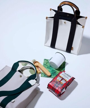 TOPKAPI 【Breath TOPKAPI】NEO CANVAS ネオキャンバス カラーハンドル ミニ トートバッグ ホワイト