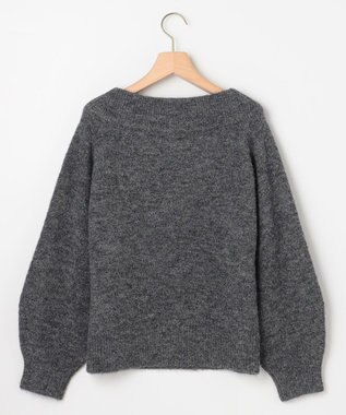 組曲 L へアリーヤーンボートネック ニット チャコールグレー系