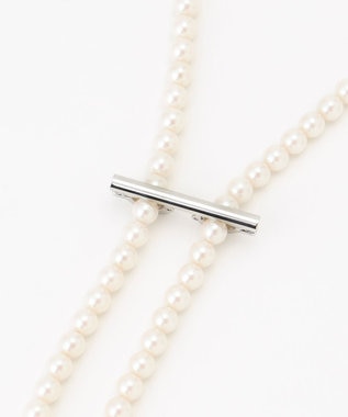 23区 クリップ パール ラリエット ネックレス シルバー系