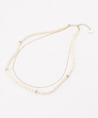 ANY SIS 2連パール調チェーン ネックレス キスカ