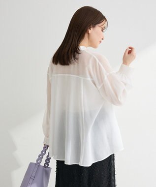 Green Parks フレアラインスキッパーブラウス Off White