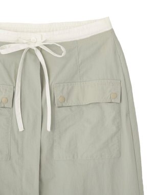 CRAFT STANDARD BOUTIQUE ナイロンダブルウエストIラインスカート Light Beige