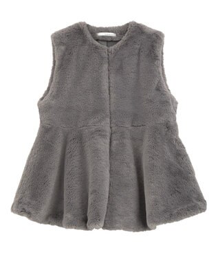 Green Parks ・ＥＬＥＮＣＡＲＥ　ＤＵＥ　ペプラムフェイクファーベ Charcoal Gray