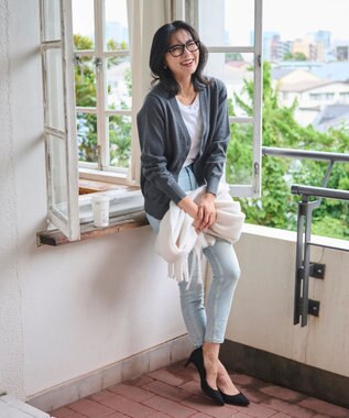 WEGO 【WEB限定/2025年秋冬新作//洗濯OK/毛玉レス/MLXLサイズ展開/オフィス/カジュアル】ベーシックニットカーディガン ダークグレー