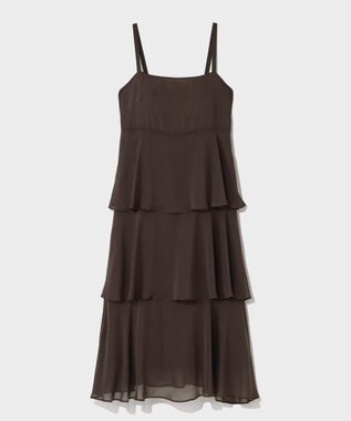 GRACE CONTINENTAL シフォンケープドレス ブラウン