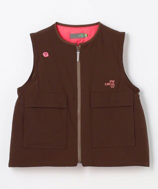 PW CIRCULUS 【撥水加工 / ストレッチ】【WOMEN】デタッチャブルキルティング中綿ブルゾン ゴルフウェア レディース ダークブラウン系